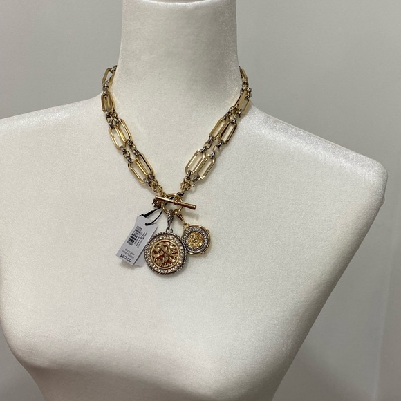 White House Black Market Gold and Silver Pendant Necklace - Picture 7 of 10